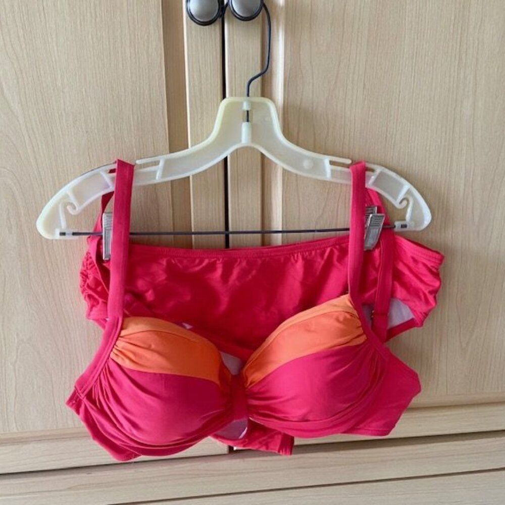 Orange 2 piece bathing suit